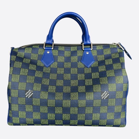 Louis Vuitton Blue & Green Damier Speedy 40 - Picture 3 of 6